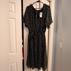 Elegant Black and White Patterned Dress